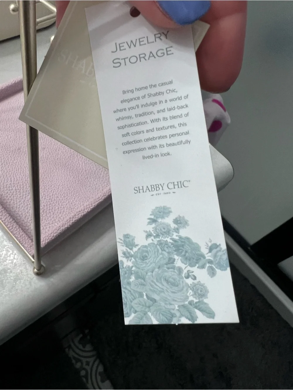 Shabby Chic Pink Jewelry Stand NWT